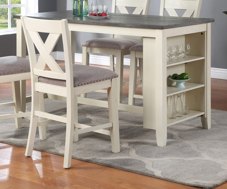 Modern Contemporary Dining Room Furniture Chairs Set Of 2 Counter Height Chairs Light Wooden High Chair X Back Design Cushion Seat