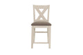 Modern Contemporary Dining Room Furniture Chairs Set Of 2 Counter Height Chairs Light Wooden High Chair X Back Design Cushion Seat