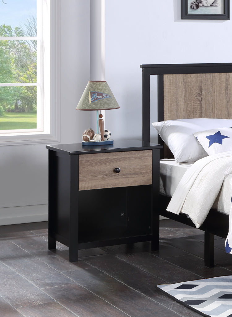 Connelly Nightstand Black Vintage Walnut