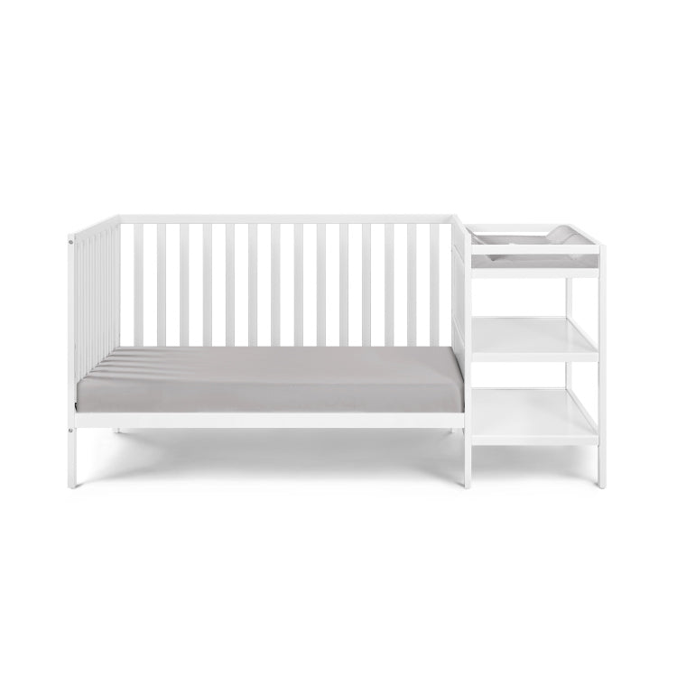 Palmer 3 In 1 Convertible Crib And Changer Combo White