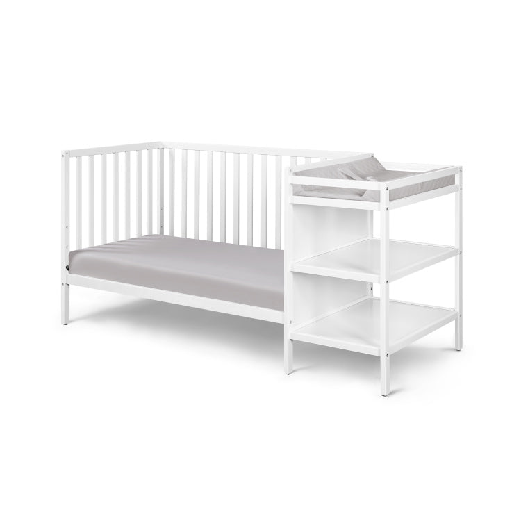 Palmer 3 In 1 Convertible Crib And Changer Combo White