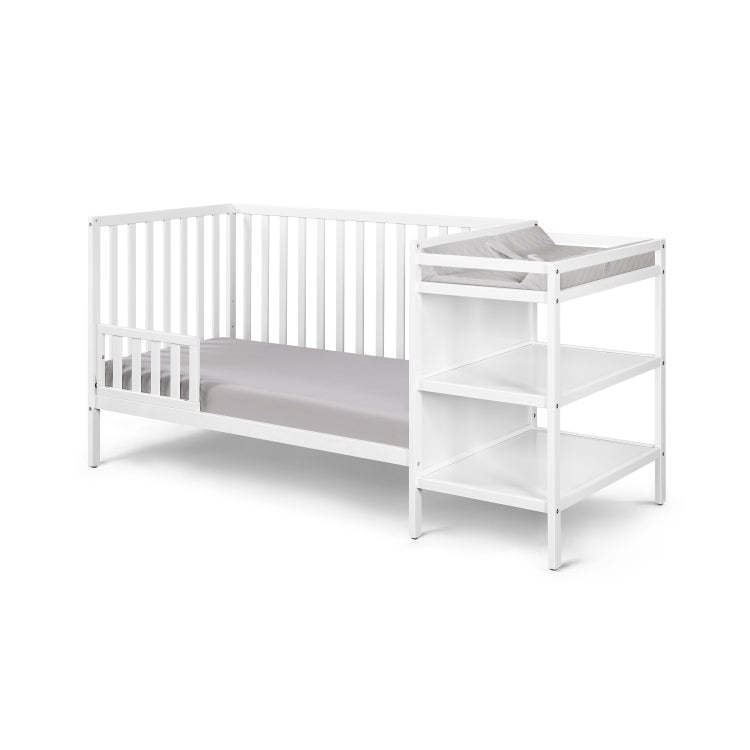 Palmer 3 In 1 Convertible Crib And Changer Combo White