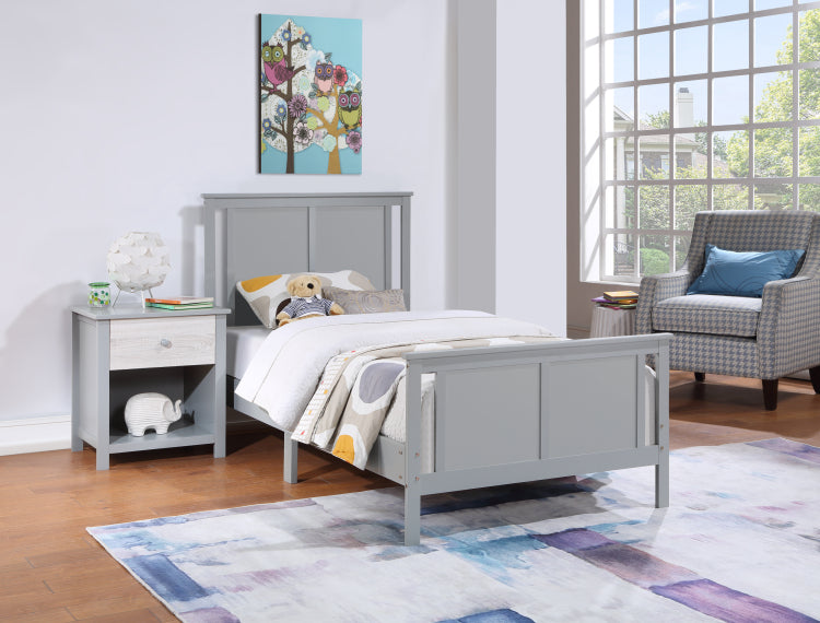 Connelly Reversible Panel Twin Bed Gray Rockport Gray