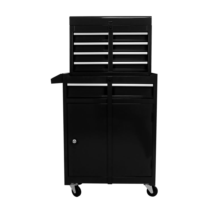 Rolling Tool Chest, 5 Drawer Tool Box Organizer W Lockable Wheels & Sliding Drawers & Detachable Top & Adjustable Shelf, Tool Storage Cabinet For Garage Workshop Black