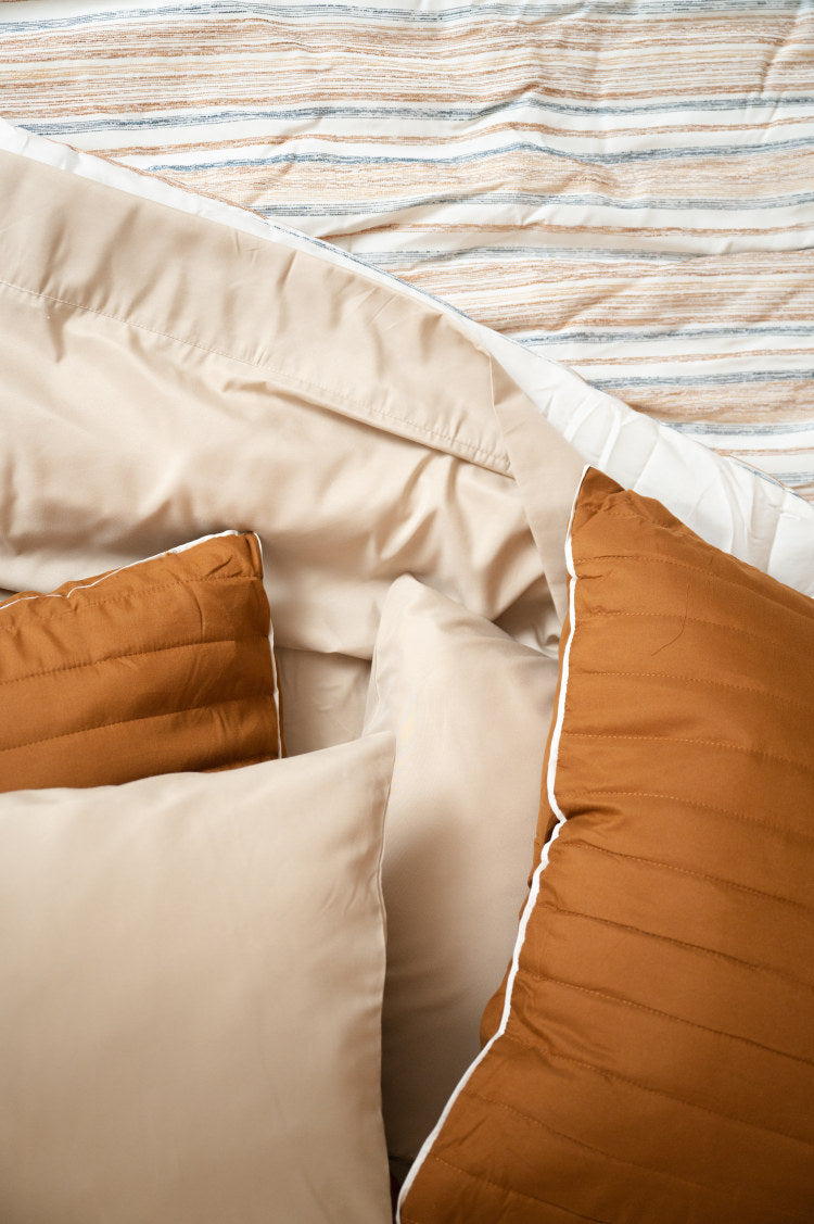4 Piece Khaki Bamboo Flex Head Queen Hypoallergenic Sheet Set