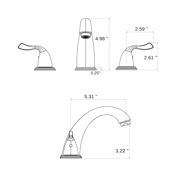 8 Inch 3 Holes 2 Handles Bathroom Sink Faucet, Brushed Nickel