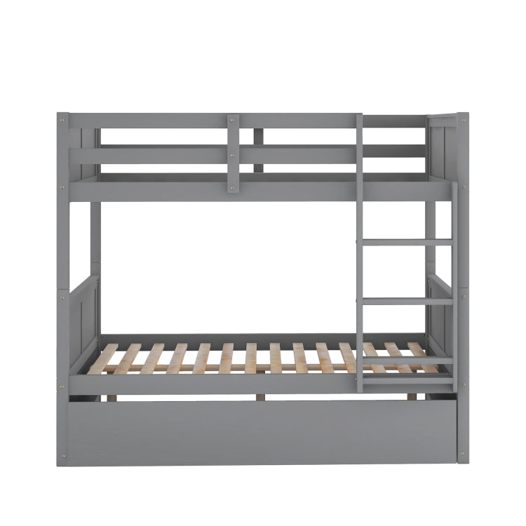 Full Over Full Bunk Bed With Twin Size Trundle, Gray Old Sku: Lp000250Aae