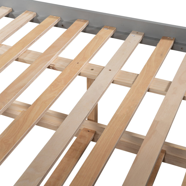 Full Over Full Bunk Bed With Twin Size Trundle, Gray Old Sku: Lp000250Aae