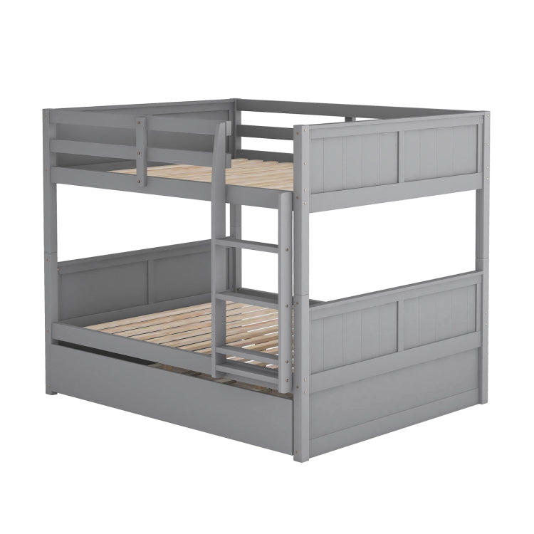 Full Over Full Bunk Bed With Twin Size Trundle, Gray Old Sku: Lp000250Aae