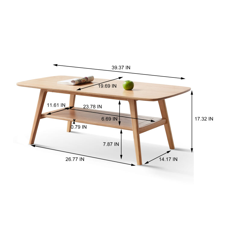 Center Table Low Table 100% Solid Wood Top Plate Desk Coffee Table Width 100 X Depth 50 X Height 44 Cm Study Desk Work From Home Easy To Assemble Natural Wood With Storage Shelf Natural Writing Desk