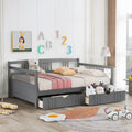 Full Size Daybed Wood Bed With Two Drawers,Gray Old Sku:Lp000058Aae