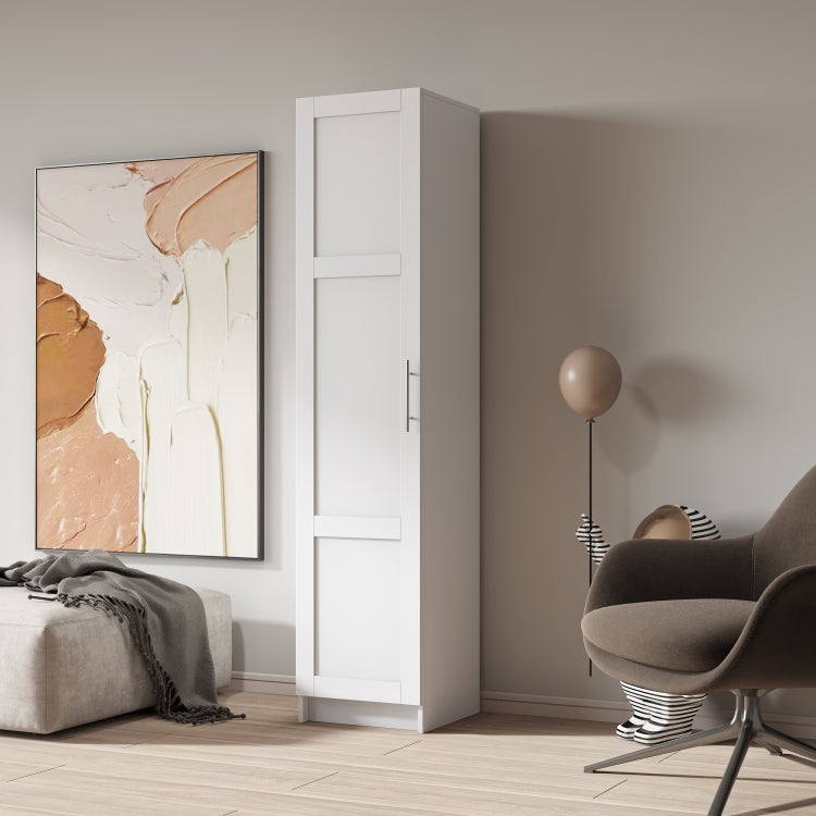 Stackable Wall Mounted Storage Cabinet, 15.75" D X 15.75" W X 70.87" H, White