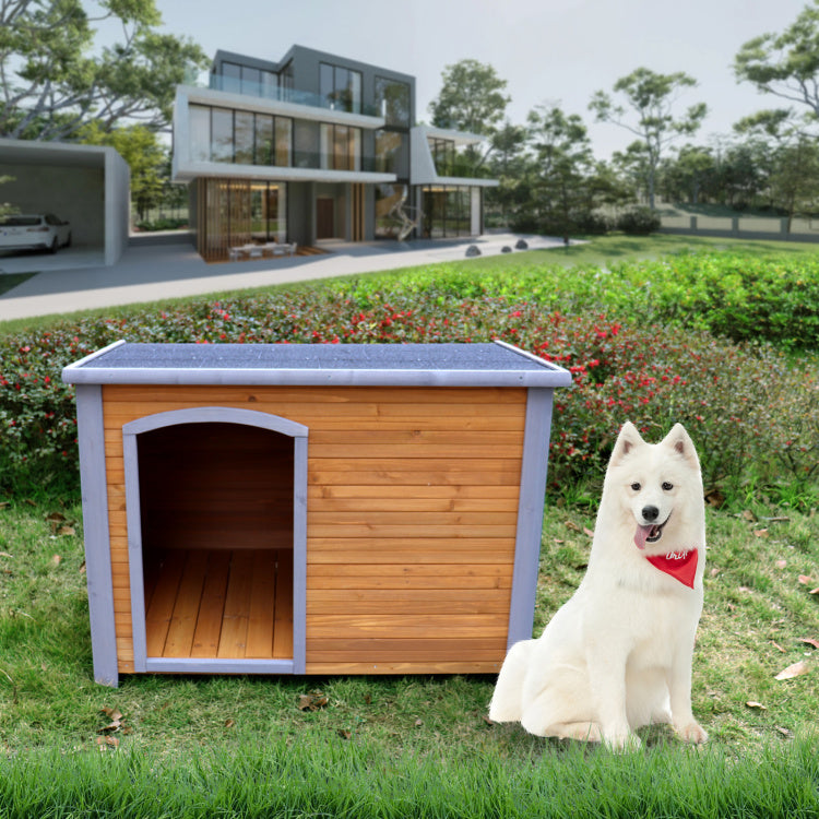 Dog House Outdoor & Indoor Wooden Dog Kennel For Winter With Raised Feet Weatherproof For Large Dogs