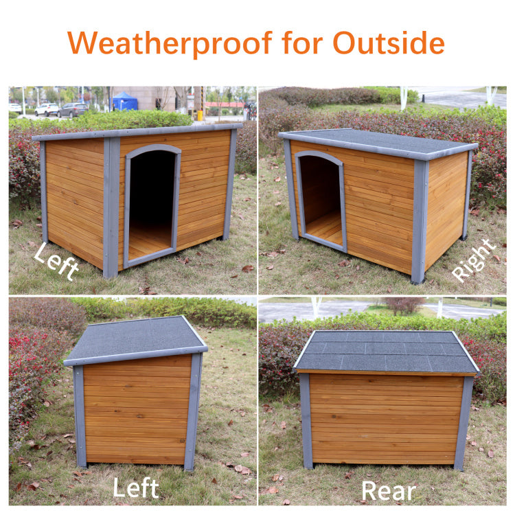 Dog House Outdoor & Indoor Wooden Dog Kennel For Winter With Raised Feet Weatherproof For Large Dogs