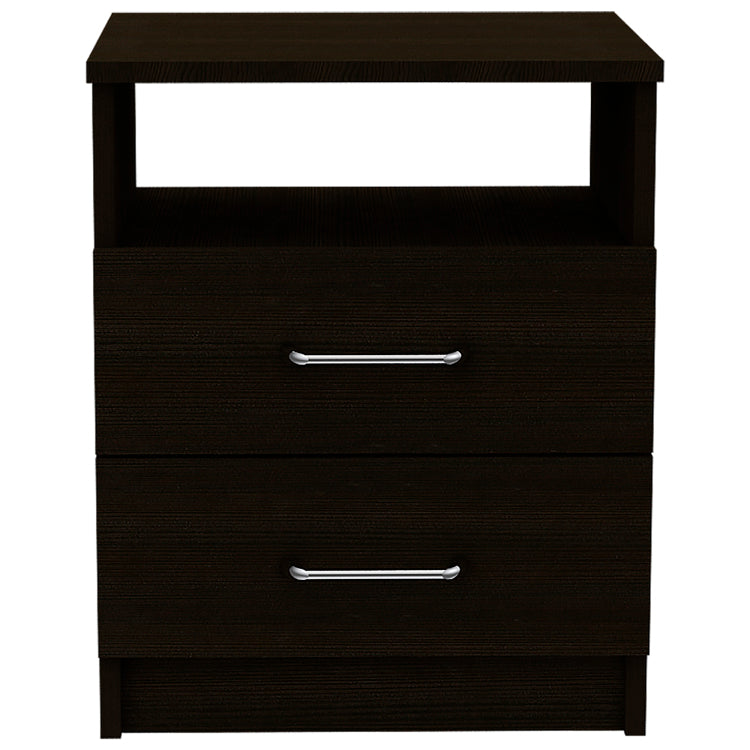 2 Drawer 1 Shelf Rectangle Nightstand Wenge