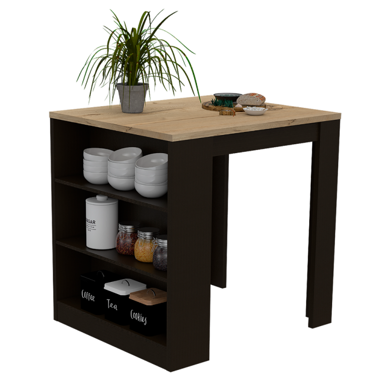 3 Drawer Kitchen Island Wenge And Pine