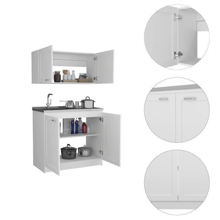 Cambridge 2 Piece Rectangle Cabinet Set White