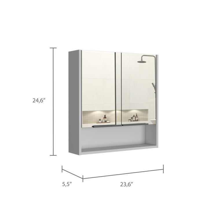 Manchester Rectangle Medicine Cabinet With Mirror White
