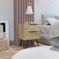 Light Oak 2 Drawer Rectangle Nightstand