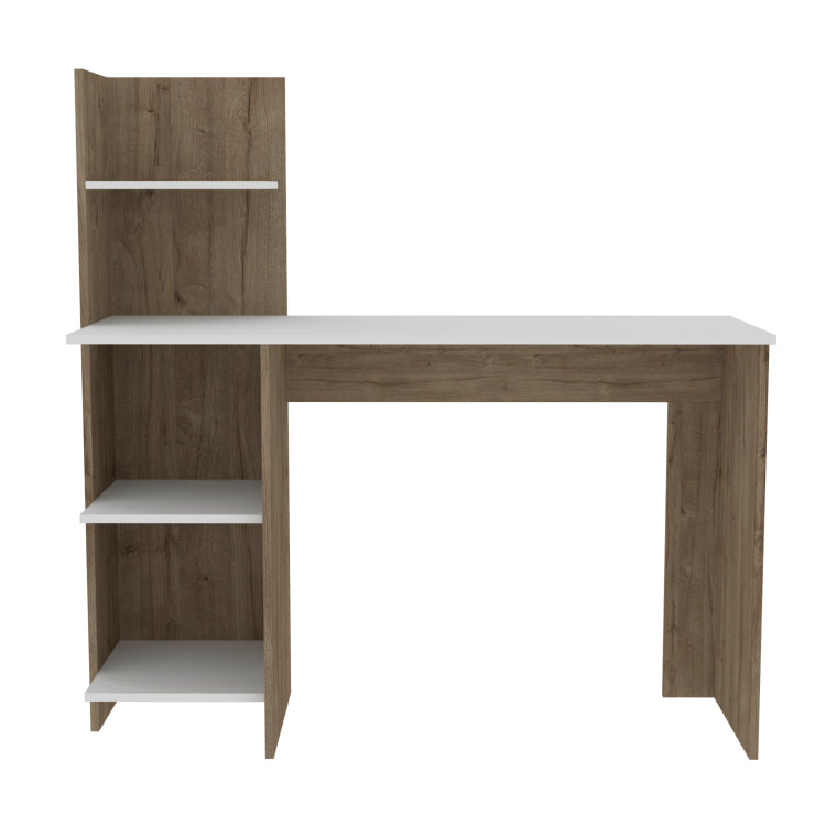 White And Pine 4 Shelf Writing Desk