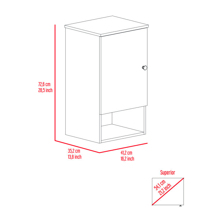 Light Oak And White 1 Shelf Medicine Cabinet