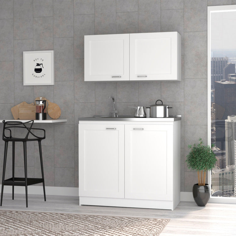 Cambridge 2 Piece Rectangle Cabinet Set White