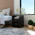 2 Drawer 1 Shelf Rectangle Nightstand Wenge