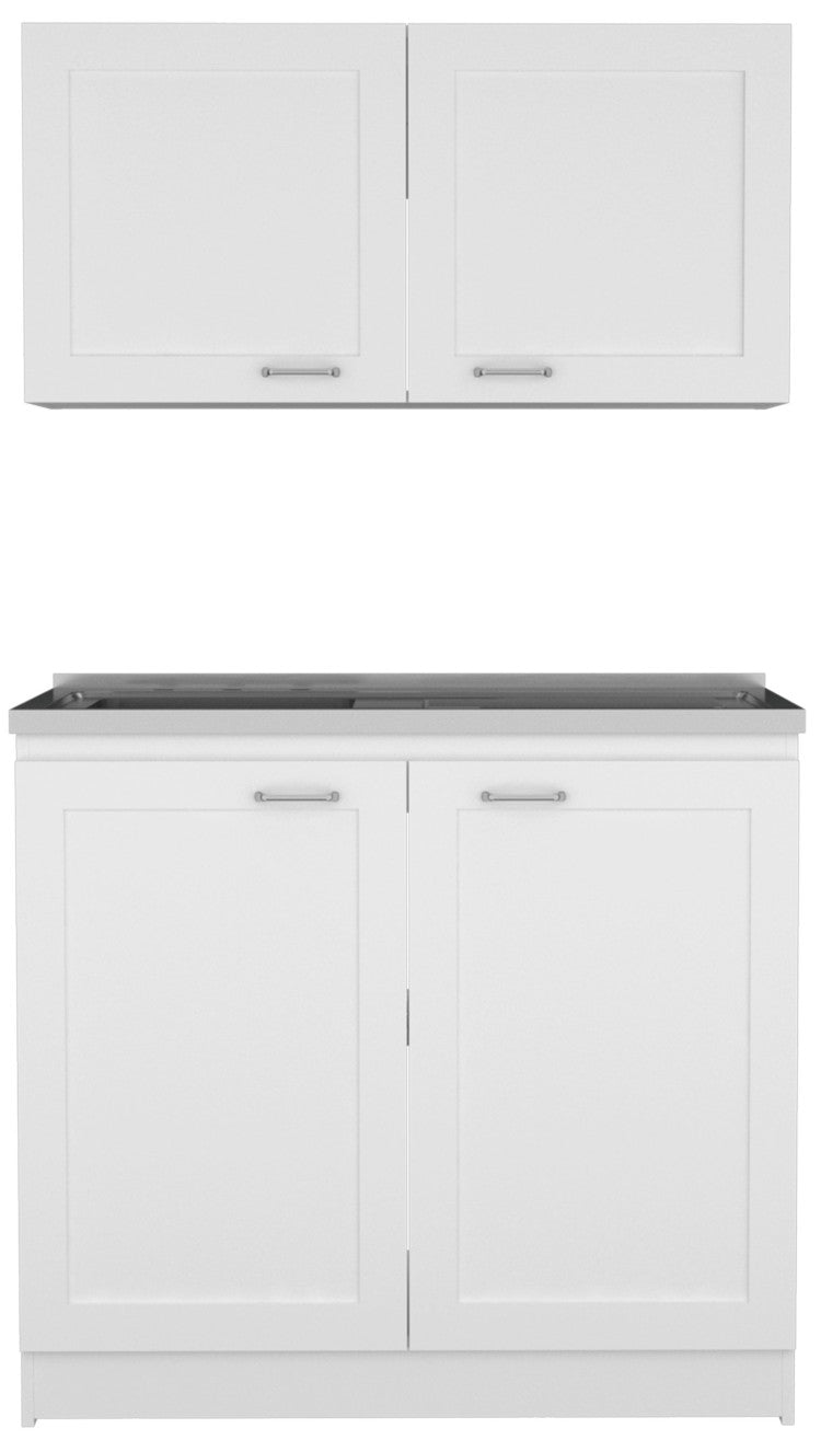 Cambridge 2 Piece Rectangle Cabinet Set White
