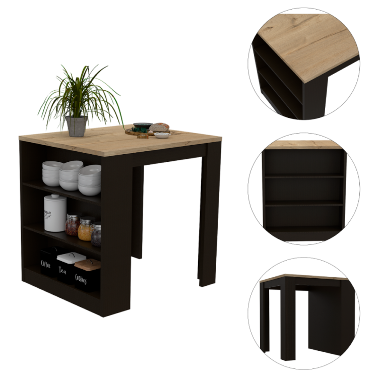 3 Drawer Kitchen Island Wenge And Pine