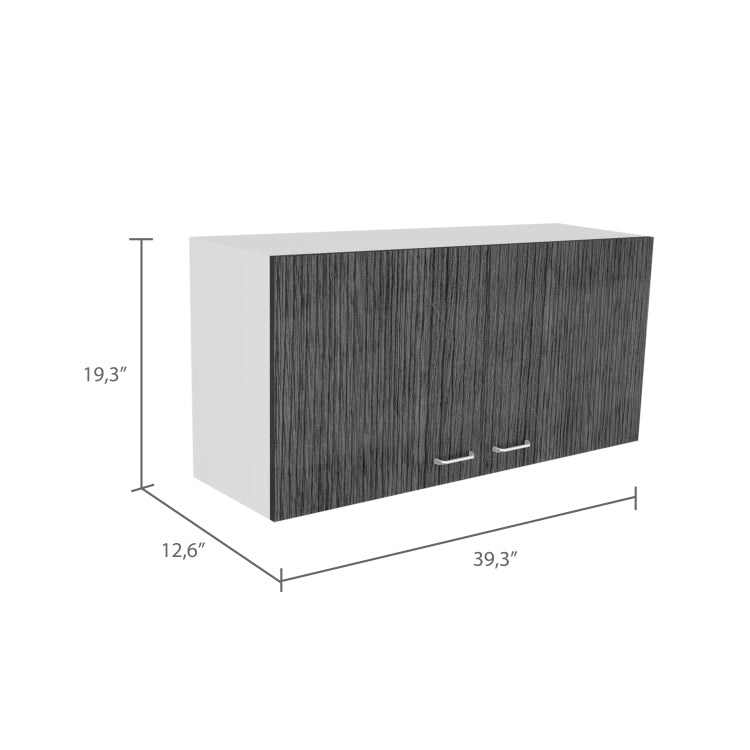 Brookeline Rectangle 2 Door Wall Cabinet White And Smokey Oak