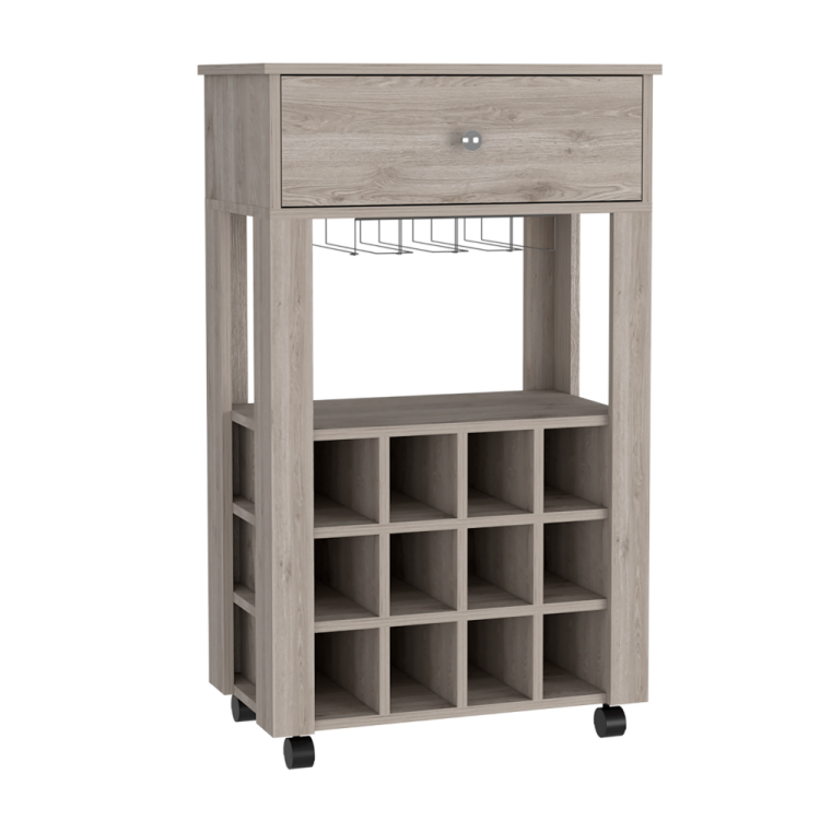 Ambler 1 Drawer 12 Bottle Wine Cabinet Light Grey