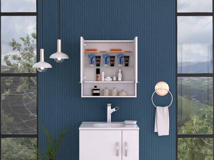 Manchester Rectangle Medicine Cabinet With Mirror White