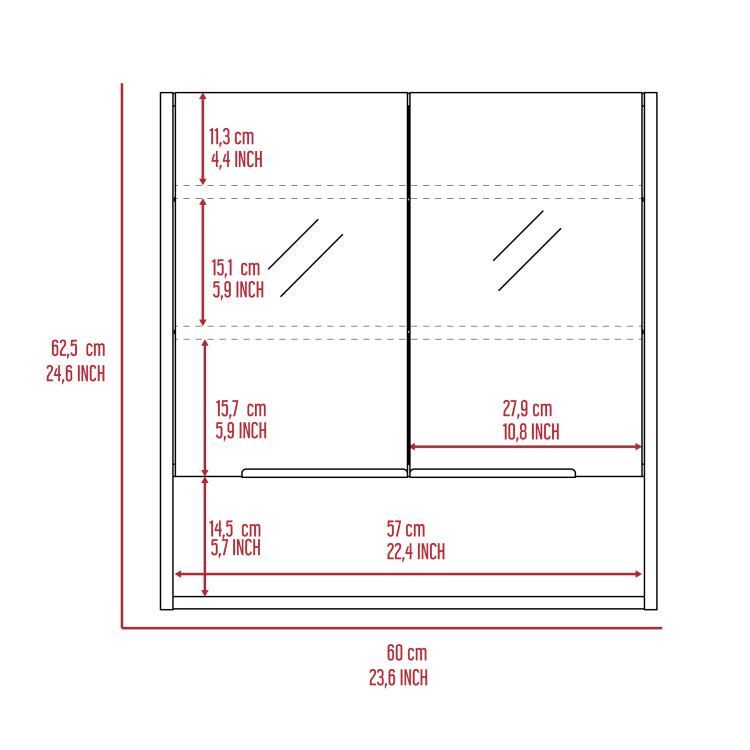 Manchester Rectangle Medicine Cabinet With Mirror White