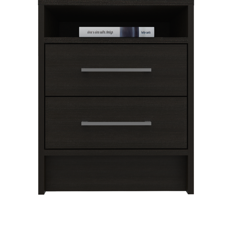2 Drawer 1 Shelf Rectangle Nightstand Wenge
