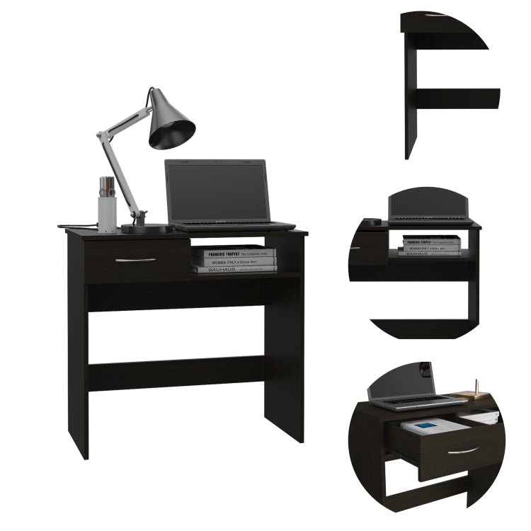 2 Piece 7 Shelf 1 Drawer Home Office Set Wenge