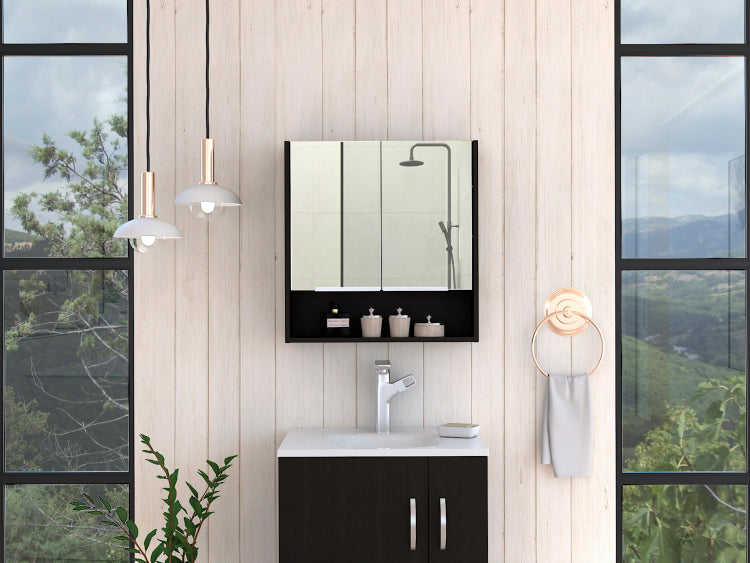 Rectangle Medicine Cabinet With Mirror Wenge
