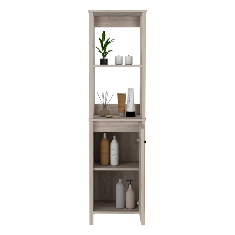 Hanover 4 Shelf Linen Cabinet Light Grey