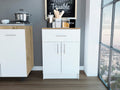 Wilmington 1 Drawer Rectangle Pantry Cabinet White And Light Oak