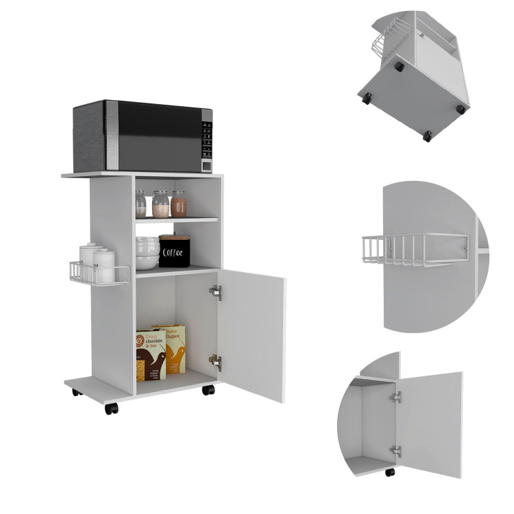 Napenthe 1 Shelf Kitchen Cart With Caster White