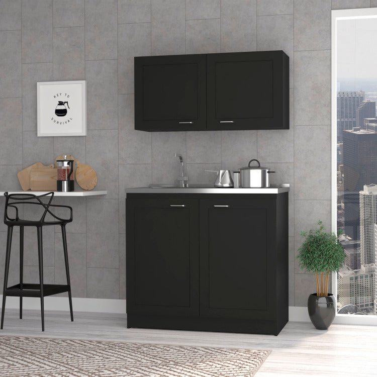 2 Piece Rectangle Cabinet Set Wenge
