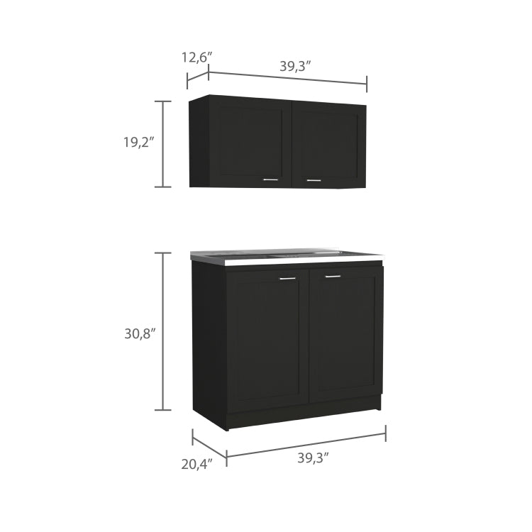 2 Piece Rectangle Cabinet Set Wenge