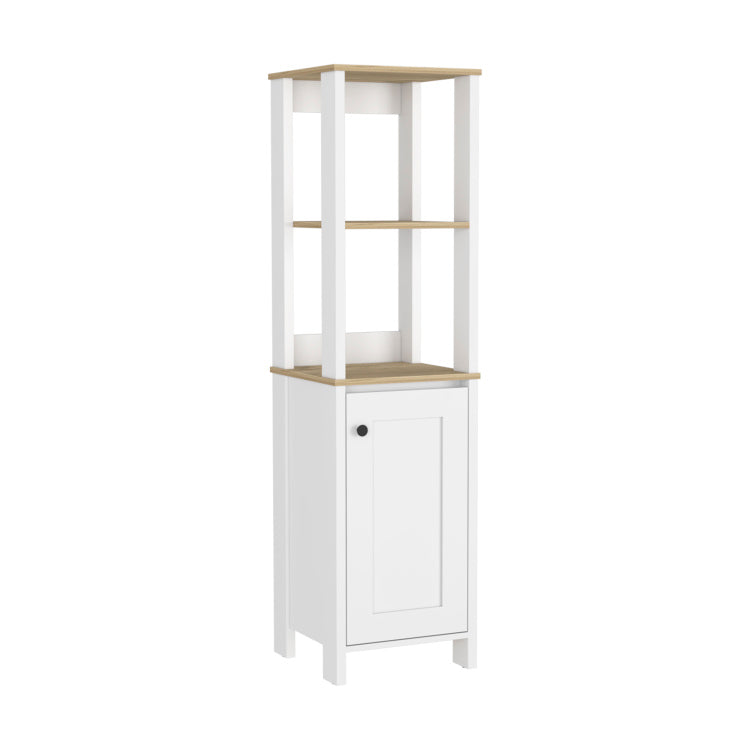 Hanover 4 Shelf Linen Cabinet Light Oak And White