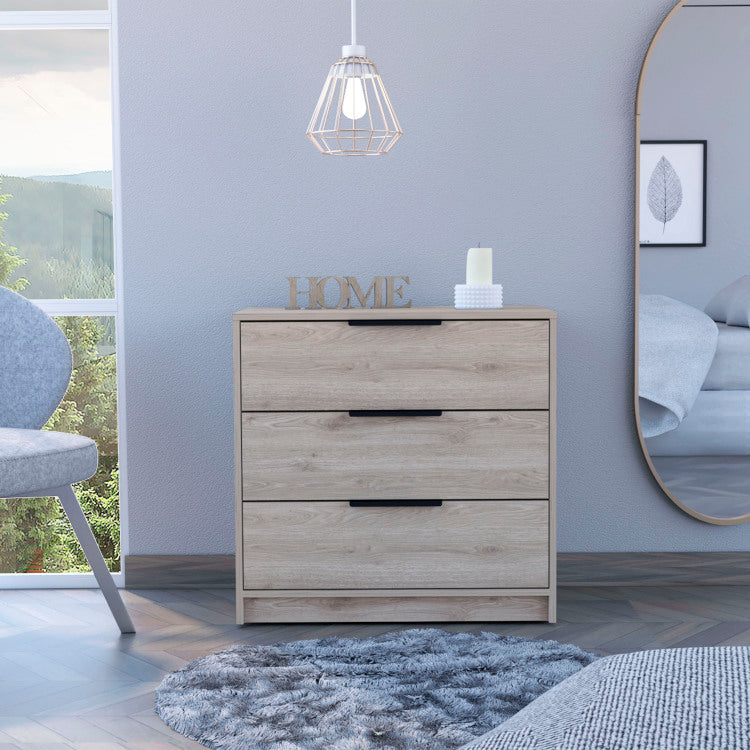 Cannon 3 Drawer Rectangle Dresser Light Grey