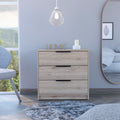 Cannon 3 Drawer Rectangle Dresser Light Grey