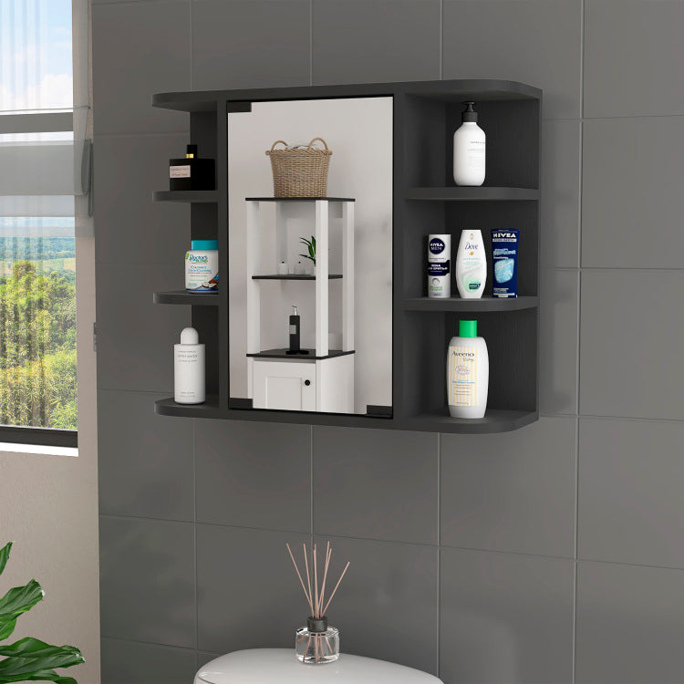 Roseburg 6 Shelf Medicine Cabinet With Mirorr Wenge