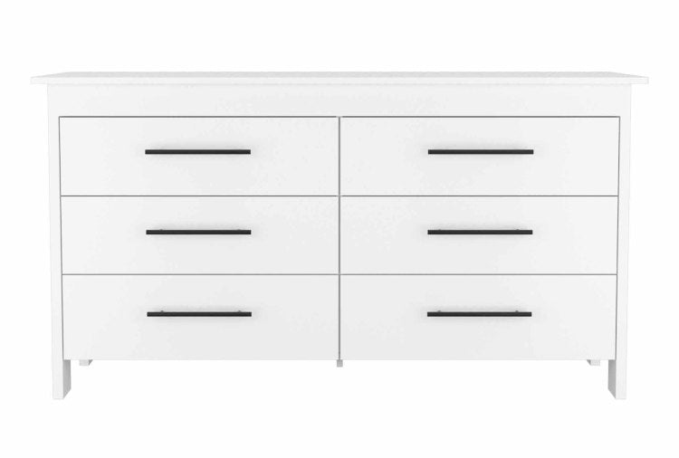 Southington 6 Drawer Rectangle Dresser White