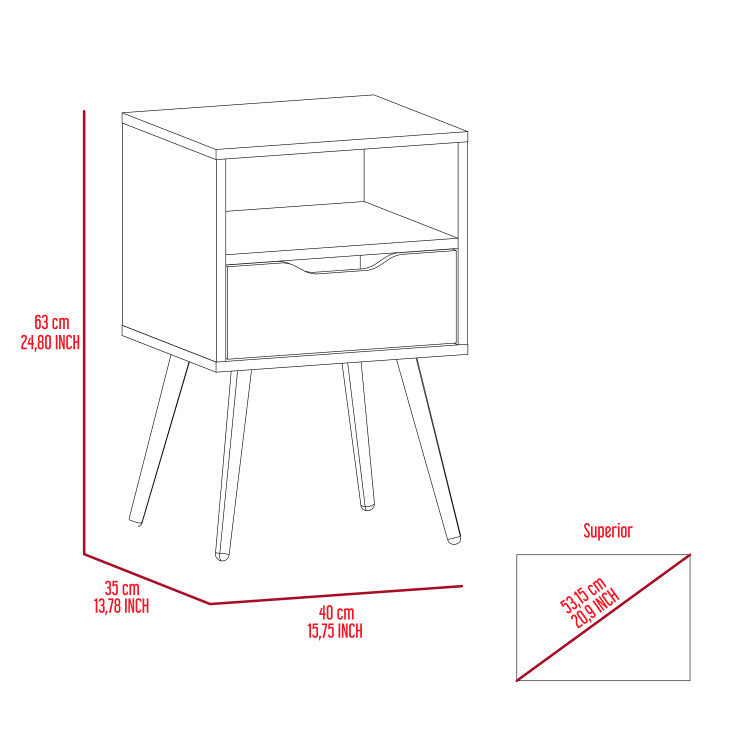 Haverson 1 Drawer 1 Shelf Nightstand Dark Walnut