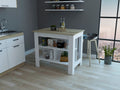 Rockaway 3 Shelf Kitchen Island White And Light Oak