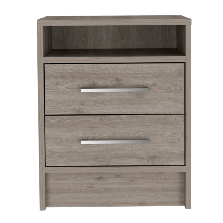 Rowley 2 Drawer 1 Shelf Rectangle Nightstand Light Grey
