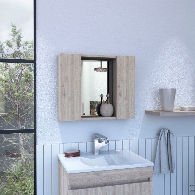 Ellegrini 1 Drawer Medicine Cabinet Light Grey